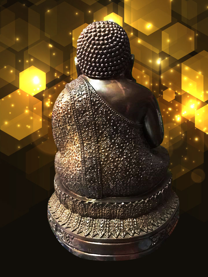 พระสังกัจจายหน้าตัก 9 นิ้ว เนื้อทองเหลืองรมดำ